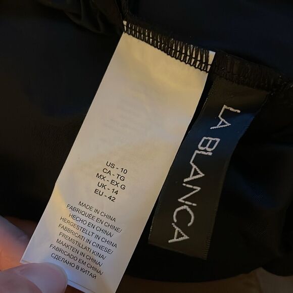 NEW La Blanca Island Goddess Shirred One Shoulder One-Piece Swimsuit In black - Picture 5 of 5